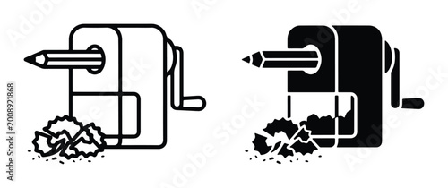 Cuadro en lienzo vector pencil sharpener illustration set on white background