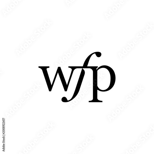 WFP Monogram Classic Serif Initial Letters Elegant Typography Luxury Brand Logo Design Vector