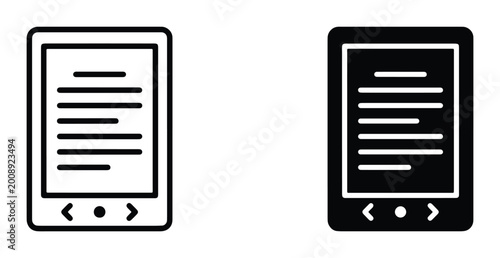 Photos ebook reader device vector set on white background