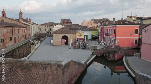 Comacchio, Ferrara, Emilia Romagna, Italy - April 29, 2026 - Views of the lagoon city's historic center