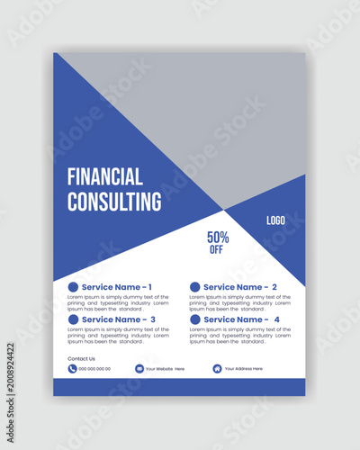  Financial consulting brochure template with 50% off discount