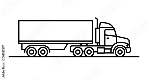 Heavy duty semi trailer truck vector image representing global logistics freight distribution commercial shipping industry and long haul road transportation services for business