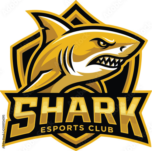 shark esports team mascot logo design