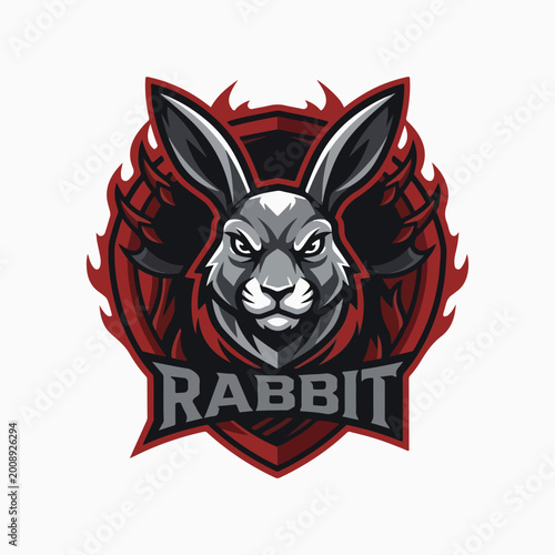aggressive rabbit esports mascot logo design