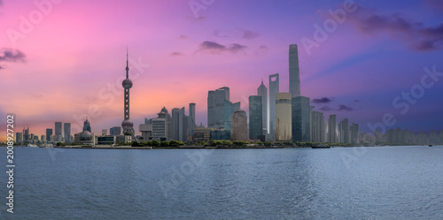 Canvas Print 18 April 2026 colourful Sunset Sunrise Skies over Shanghai the Bund in China wit
