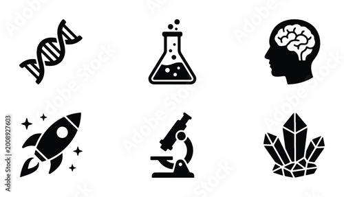 Tableau sur toile science vector icon set on white background