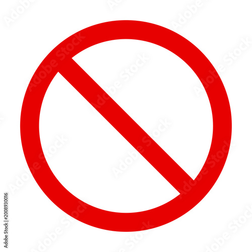 Free Download Red prohibition symbol with a thick outer circle and diagonal slash isolated on white background for safety and restriction concept - GFXLoad