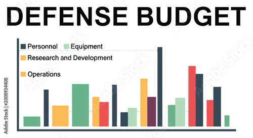 Quadro su tela Defense budget breakdown showing allocations for personnel equipment research an