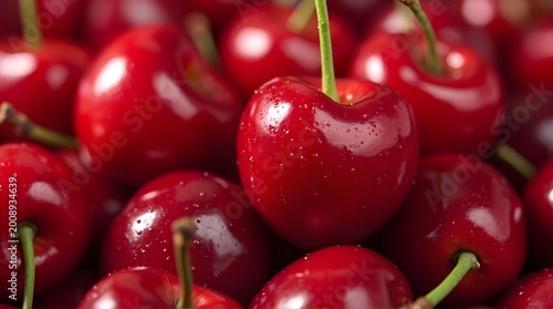 pile of fresh red cherries
