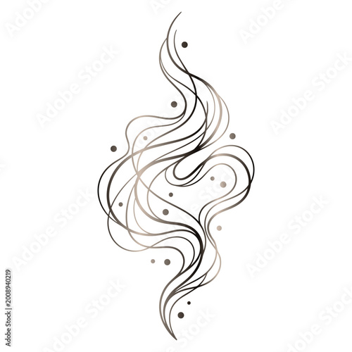 Foto Black and white swirling abstract lines vector illustration