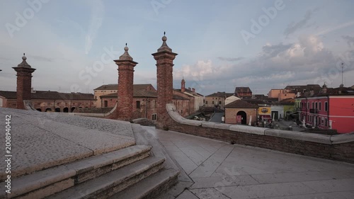 Comacchio, Ferrara, Emilia Romagna, Italy - April 29, 2026 - Views of the lagoon city's historic center