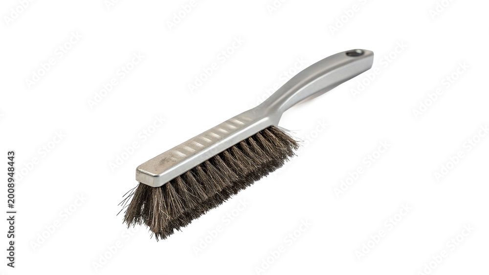 Obraz premium Traditional wooden brush with realistic bristles for grooming cleaning or professional craft work related activities isolated on transparent background