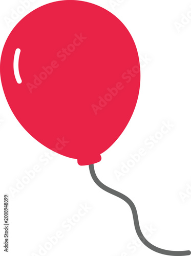 Red celebration balloon floating high