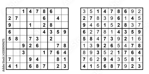 Photos Sudoku-Rätsel leichtes Level mit Lösung, einfaches Zahlenrätsel für Anfänger, Lo