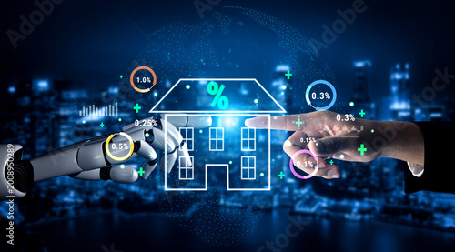 Cuadro en lienzo An AI analysis of real estate mortgage interest rates and the housing market