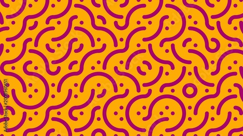 Abstract Procedural Pattern with Rotating Geometric Shapes