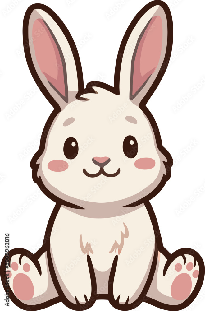 Obraz premium かわいいウサギのキャラクターイラスト｜ペット・動物・ゆるかわ素材