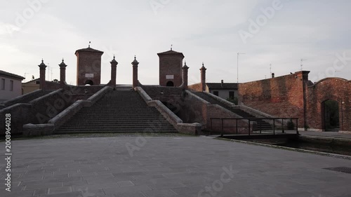 Comacchio, Ferrara, Emilia Romagna, Italy - April 29, 2026 - Views of the lagoon city's historic center