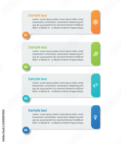 Business infographic design template with icons and 4 options or steps. Can be used for presentations banner, workflow layout, process diagram, flow chart, info graph