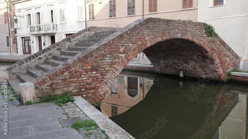 Comacchio, Ferrara, Emilia Romagna, Italy - April 29, 2026 - Views of the lagoon city's historic center