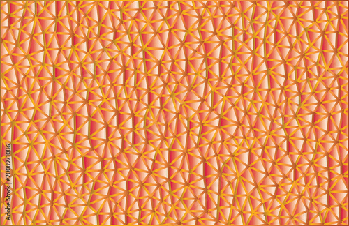 Geometric pattern of interconnected triangles in orange and pink
