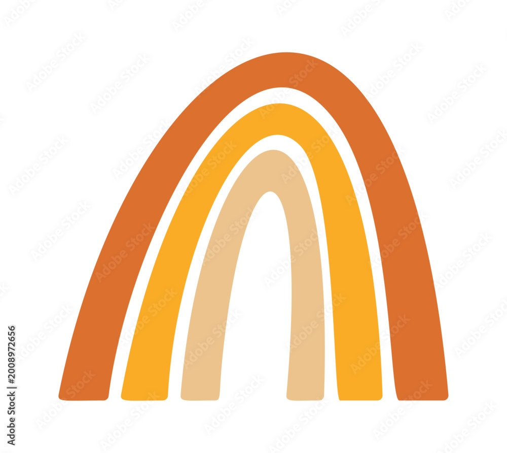 Fototapeta premium Rainbow Arch Minimal Curved Stripes Line Art