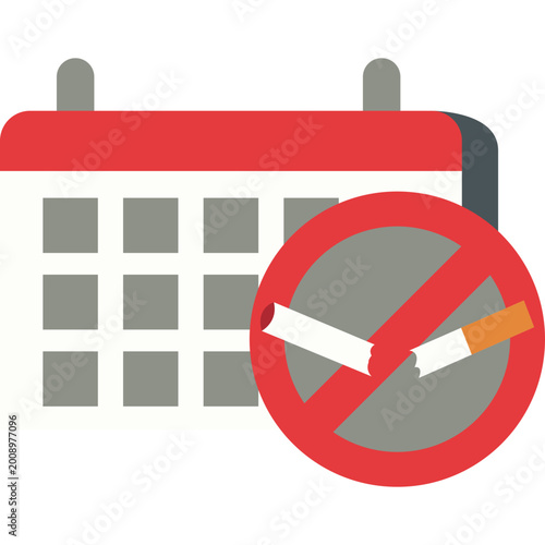 Bild auf Leinwand Stop Smoking Date and Calendar Illustration