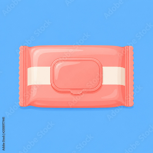 Wet wipes packaging cartoon illustration isolated on a background