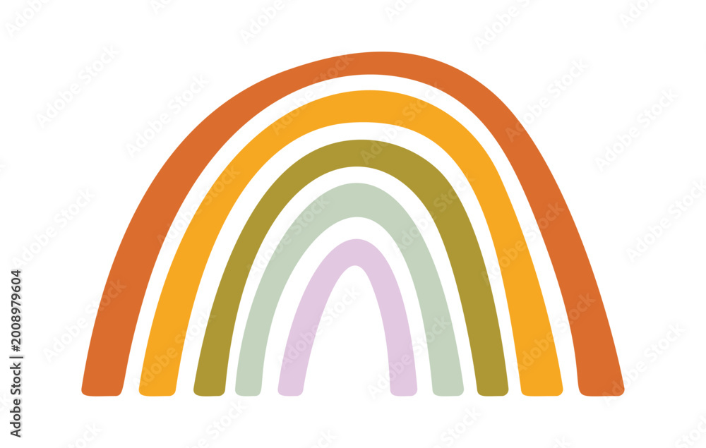 Fototapeta premium Rainbow Arches Curve Minimal Line Style