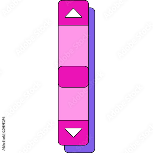 Картината върху платно Retro Pink Vertical Scroll Bar UI Element