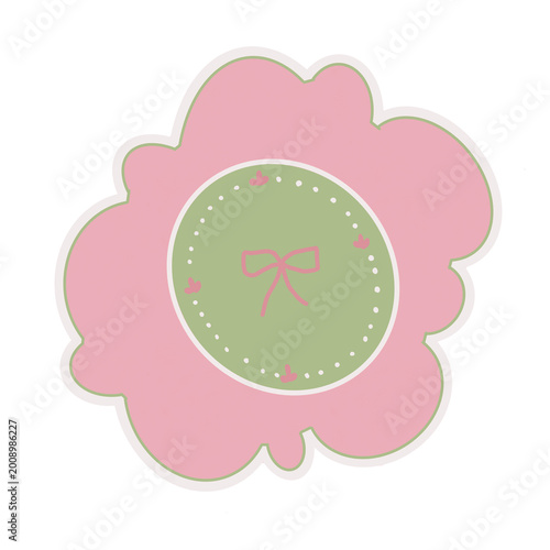 pink and green card, sticker, element illustration png