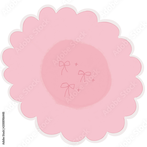 pink flower frame card sticker png