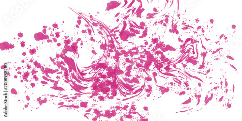 Magenta paint splatter with halftone isolated on transparent background for design