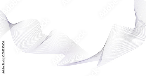 Tableau sur toile Intricate abstract contoured grid pattern with fluidity on white background abst