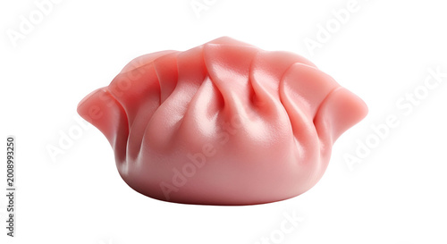 3D Pink Dumpling Isolated o...