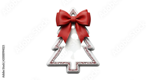 3D White Christmas Tree Fra...