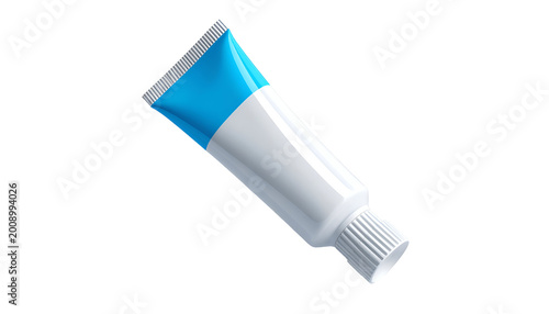 3D Tube of Blue White Cream...