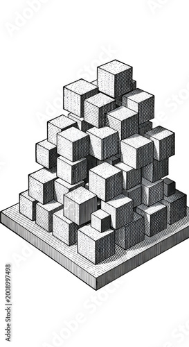Abstract Geometric Block Mo...