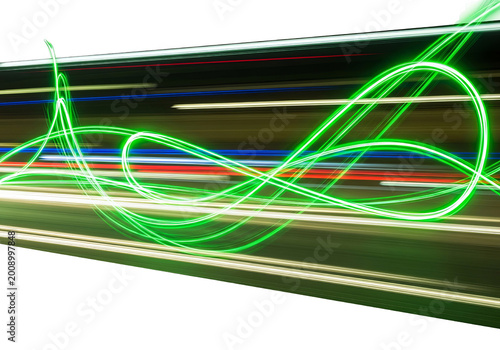Abstract Green Light Trails...