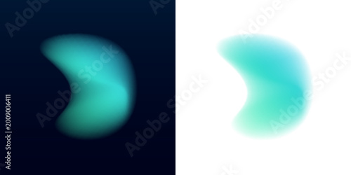 Foto Smooth liquid PNG shape with glowing neon gradient aura