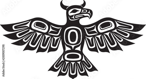 Pacific Northwest Haida Style Thunderbird Vector
