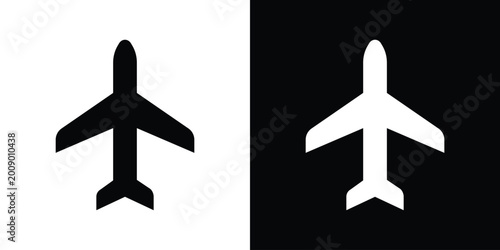 Tableau sur toile Symmetrical airplane icon from a top-down perspective