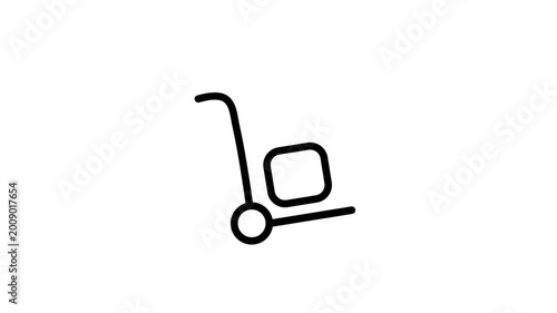 Simple flat design shopping cart icon with transparent animation background