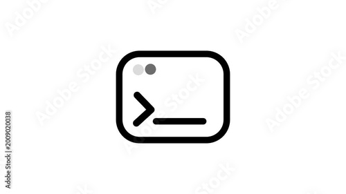 Digital command line interface icon with a transparent animation background, ideal for technology, programming, and development projects, offering a sleek and modern graphic solution