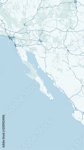 Принти на полотні Modern minimalist vector map of the Gulf of California (Sea of Cortez)