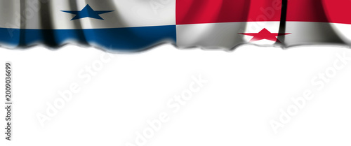 White background with the flag of Panama falling from above