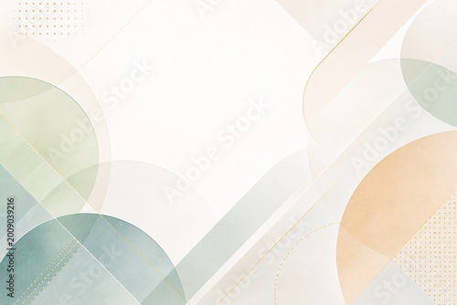 Modern Geometric Abstract Background with Soft Pastel Circles and Clean Lines Minimal Design for Business Presentation