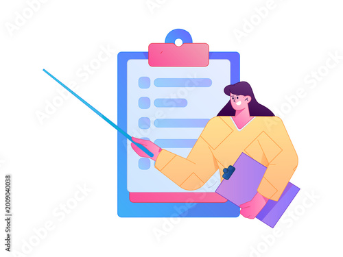 Flat vector illustration of business people operating work scene
