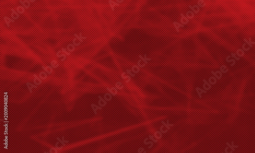 Abstract red halftone background with vibrant dot pattern. Bright crimson gradient texture with subtle wave effect. Vector illustration.