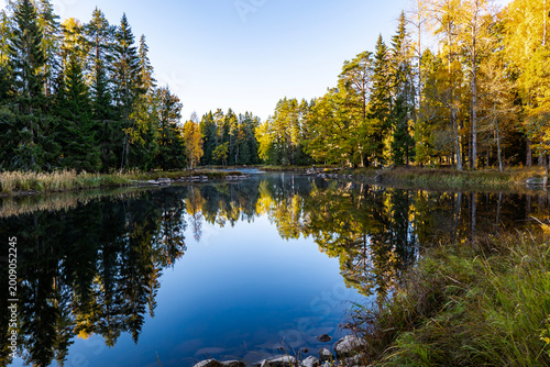Photos Swedish river and natural salmon area in autunn